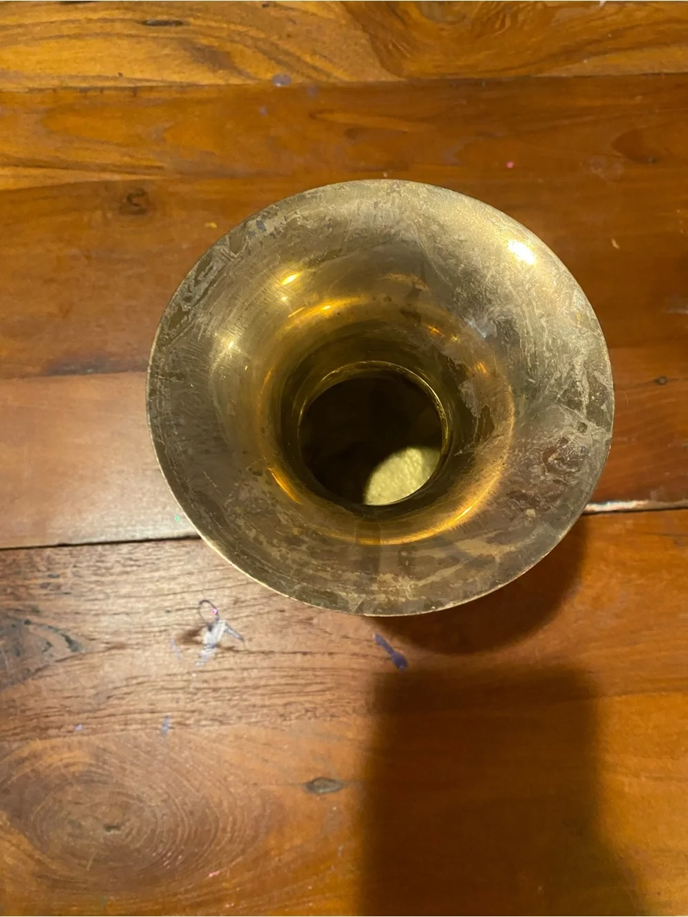 Vintage-Style Brass Accent Vase - Polished Brown Brass Finish